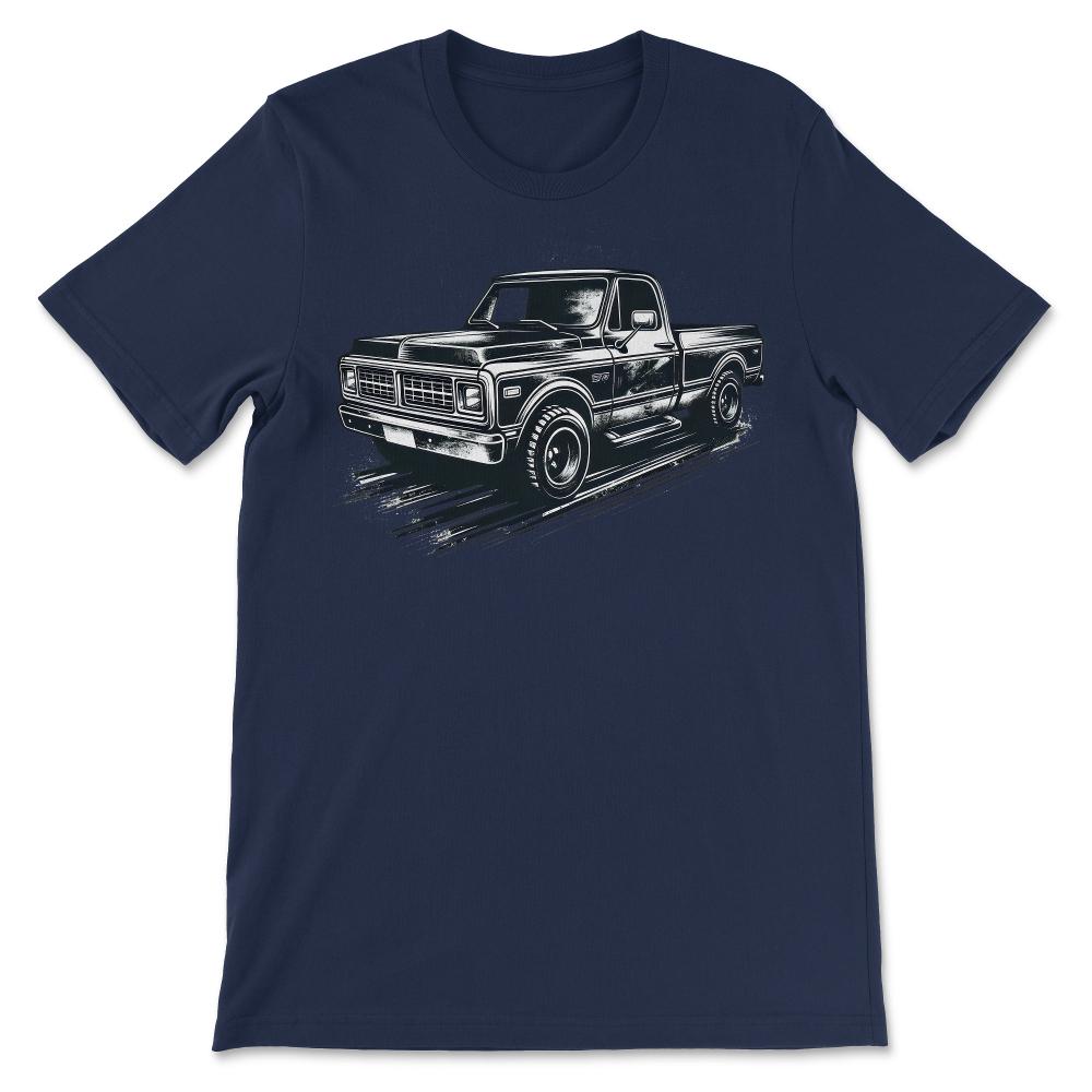 Truck Vintage Old Classic School American Pickup Retro Farm Gift Tee - Navy