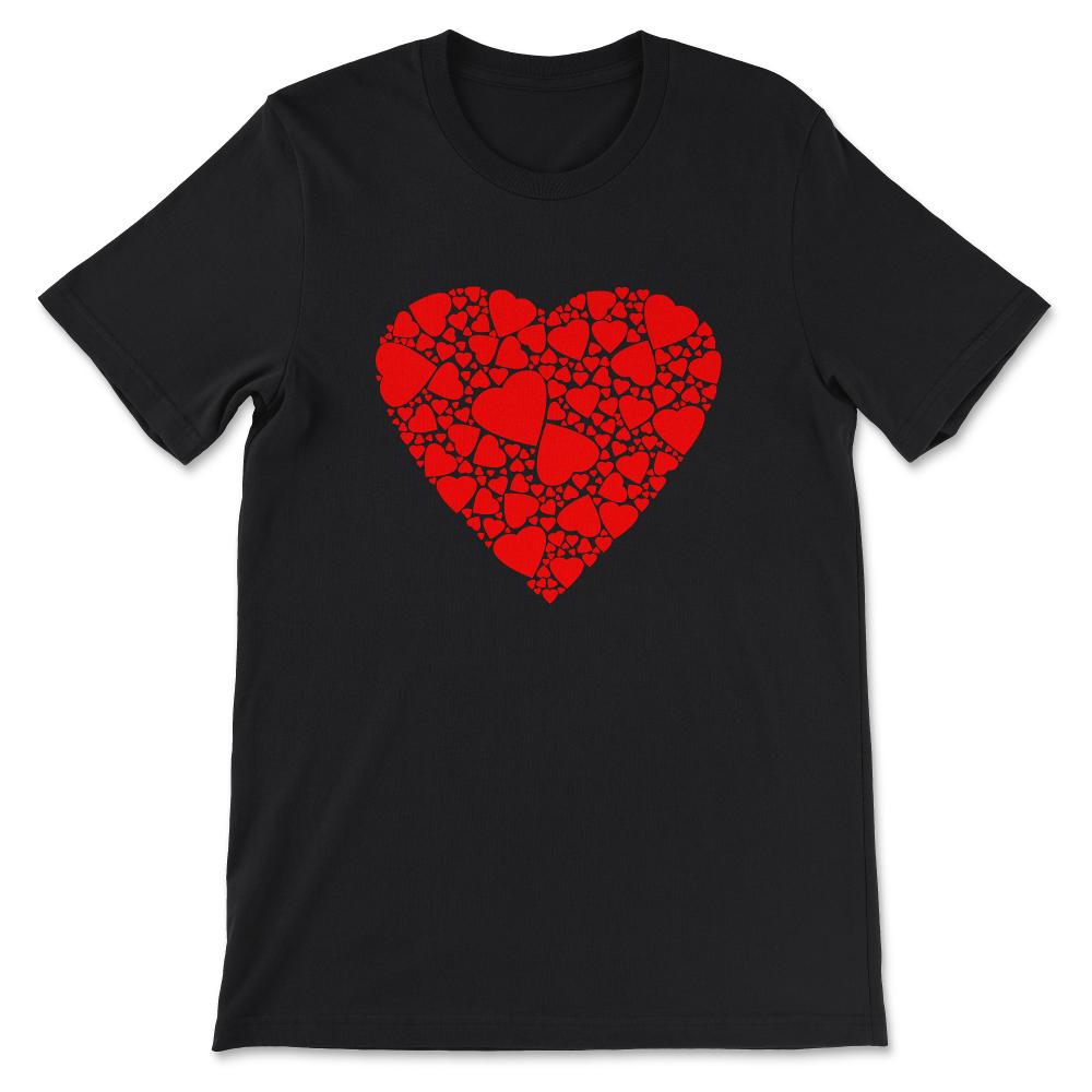 Womens Heart Design Red Heart In Vintage Style For Women And Girls - Black