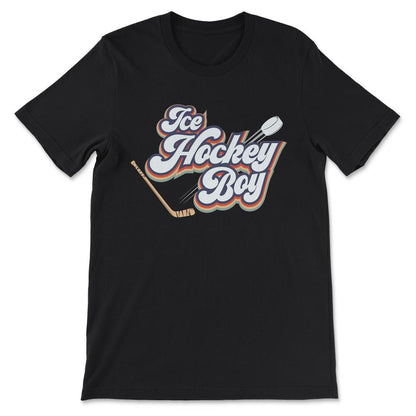 Ice Hockey Boy Ice Hockey Man Ice Hockey Player Team Sports Gift Tee - Black