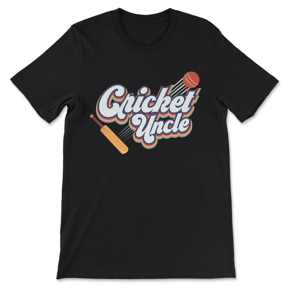 Cricket Uncle Batsman Cricket Bowler Coach Cricket Sports Gift Tee - - Black