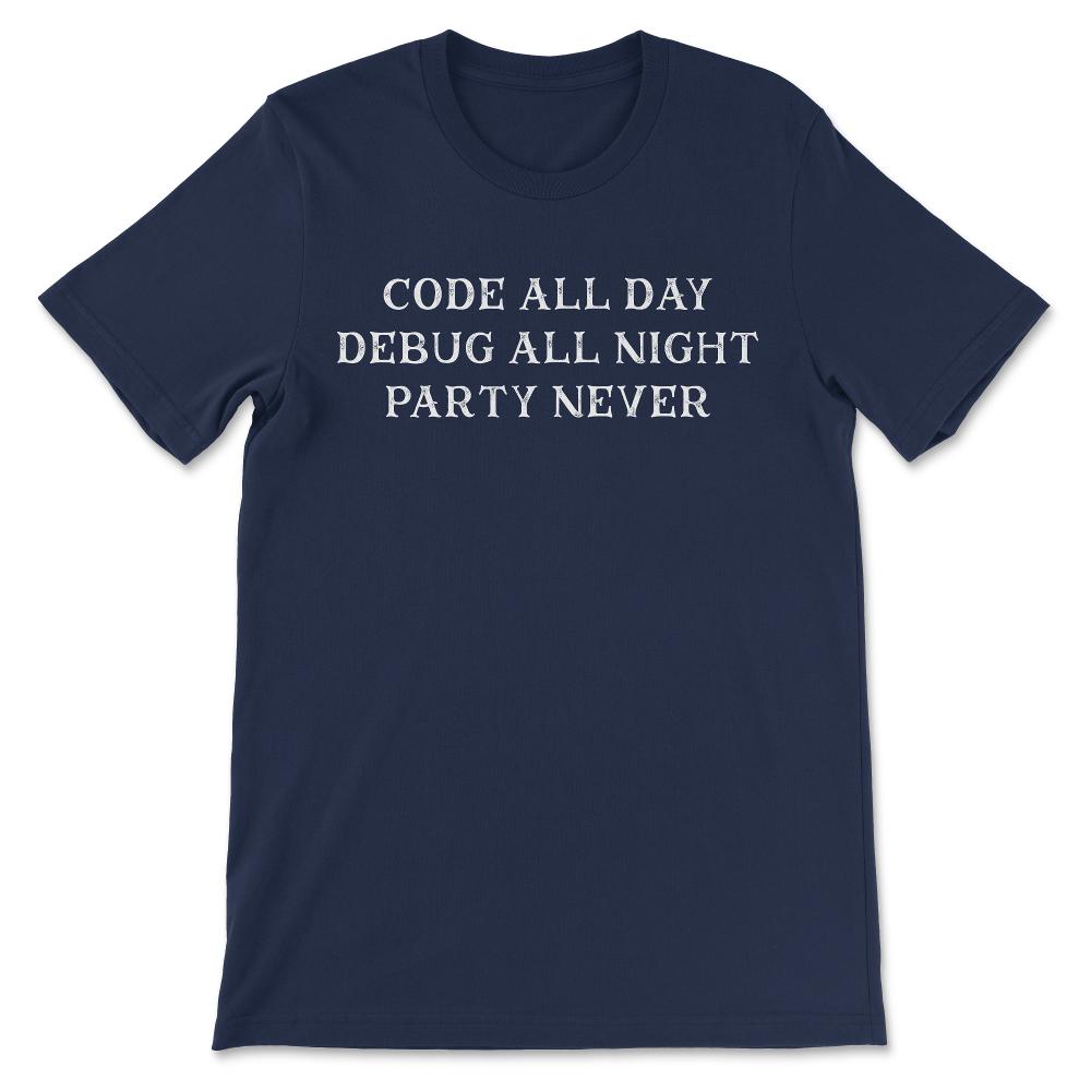 Funny Programming Vintage Design for Programmers Code Debug print - Navy