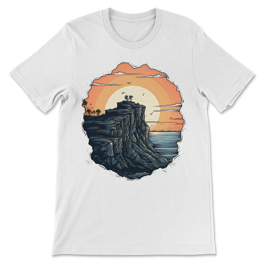 Mountains Grand Canyon Sunset Retro Hiking Adventure Vintage Gift Tee - White