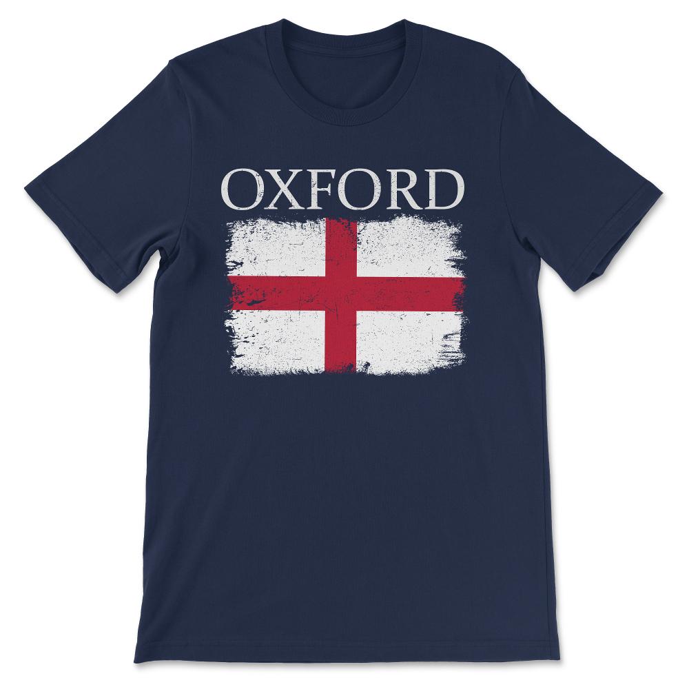 Oxford England Flag Oxford City Lover Oxford City Tourists Gift Tee - - Navy
