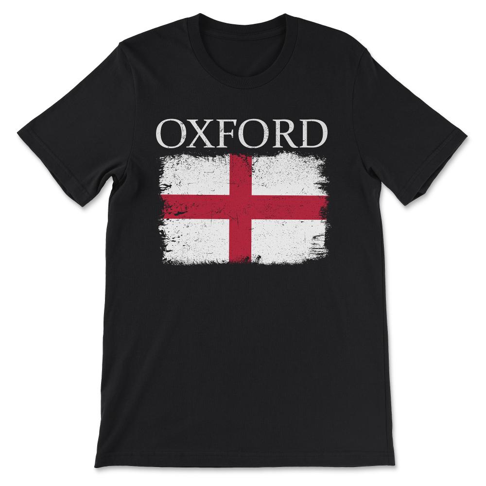 Oxford England Flag Oxford City Lover Oxford City Tourists Gift Tee - - Black