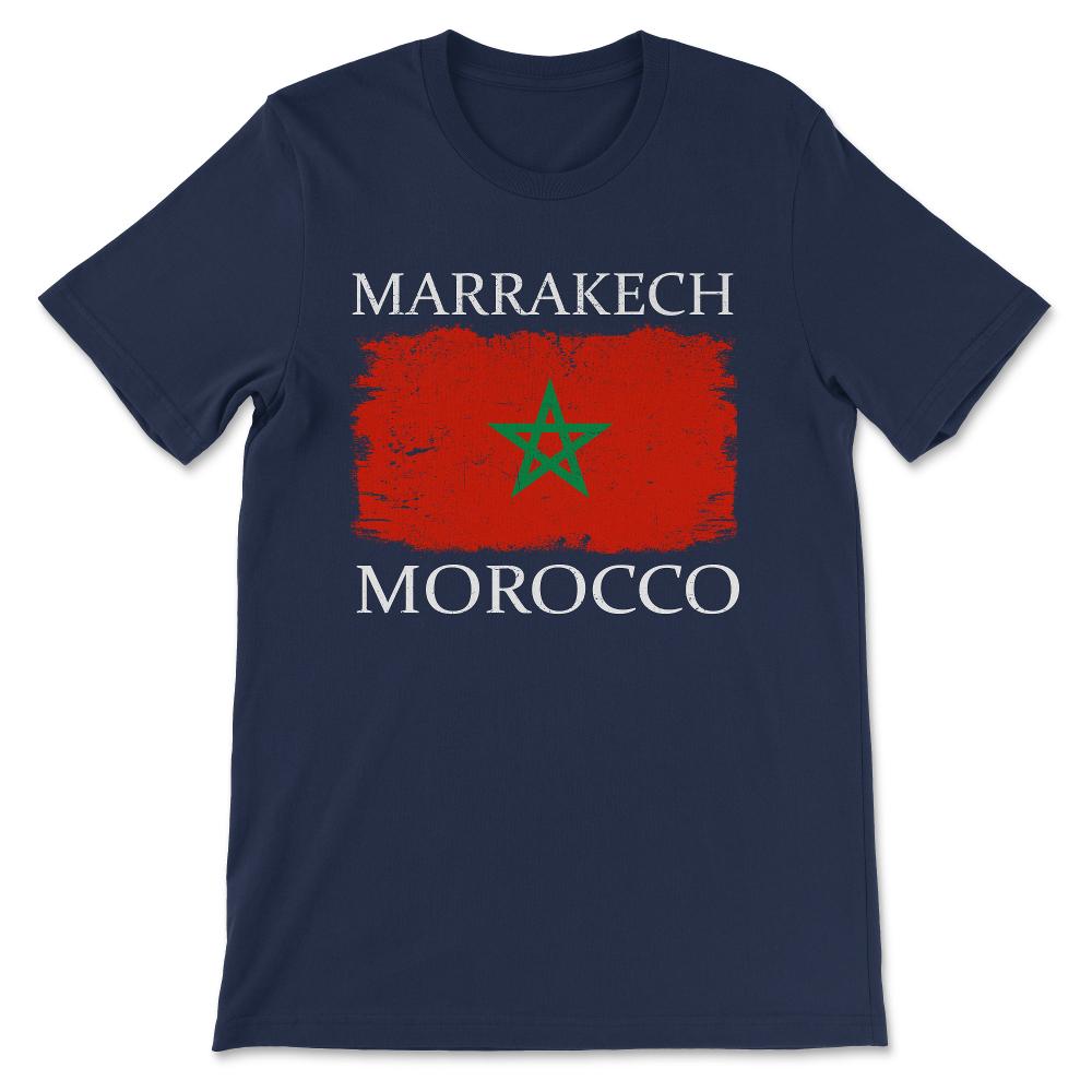 Marrakech Morocco Flag Morocco Tourist Marrakech Visitor Gift Tee - - Navy
