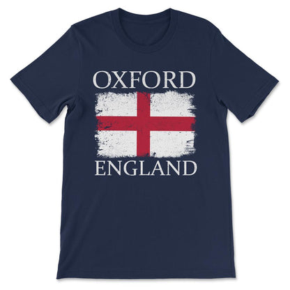 Oxford England Flag Oxford City Lover Oxford City Tourists Gift Tee - - Navy