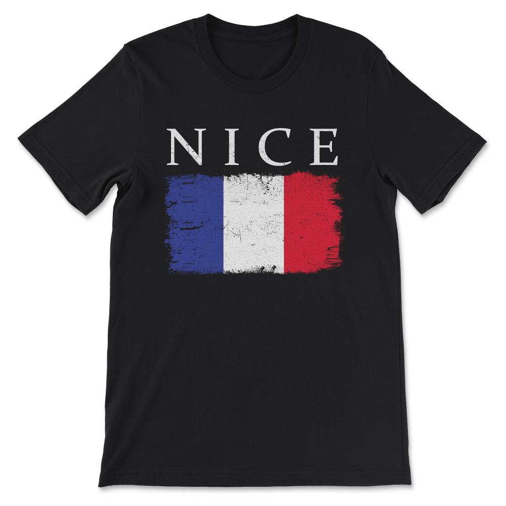 Nice France Flag France Tourist France Country Team Gift Tee - Unisex - Black