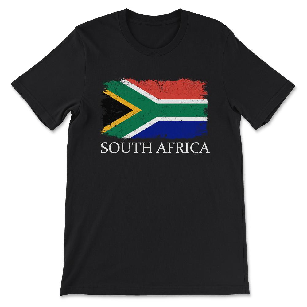 South Africa Country Flag South Africa Country Tourist Gift Tee - - Black