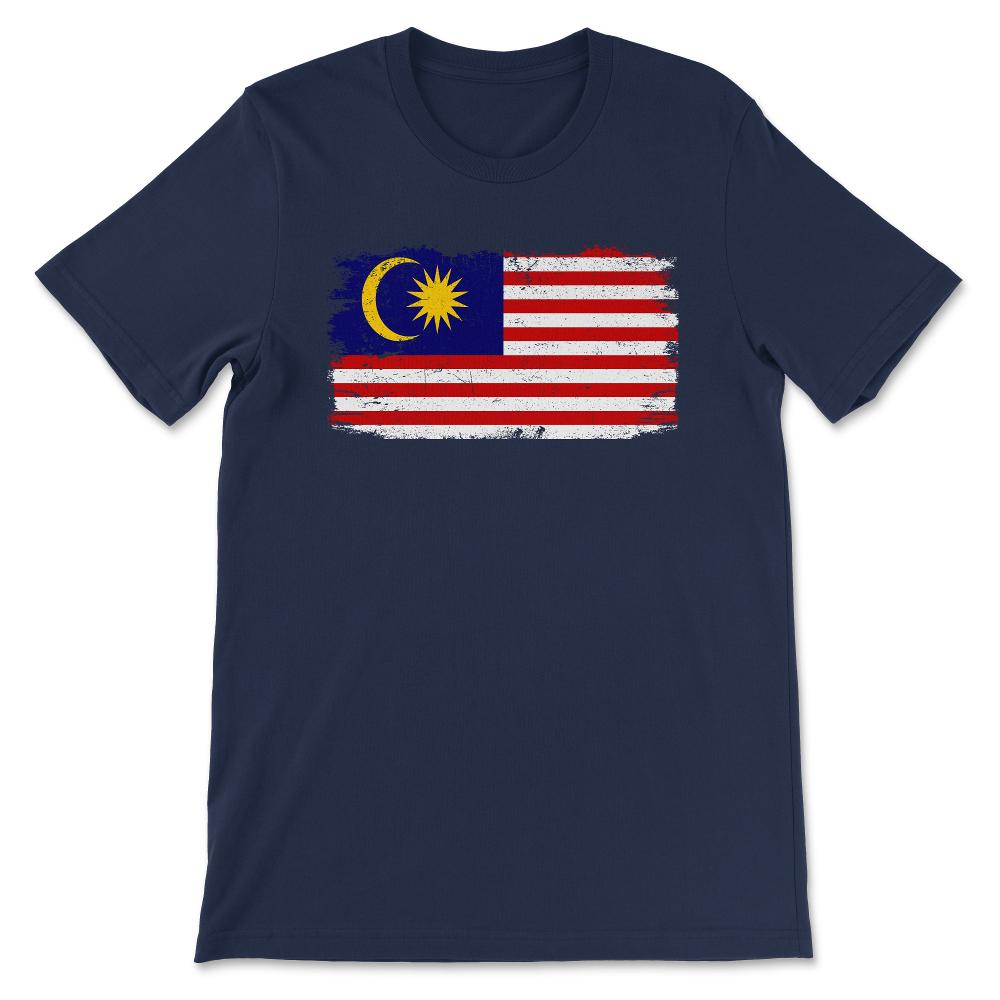 Malaysia Country Flag Malaysia Tourist Malaysia  Team Gift Tee - - Navy