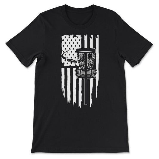 Done - Disc Golf - USA Flag American - Folf Frolf Men Women Dad Gift - Black