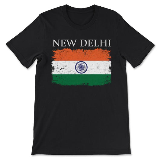 New Delhi India Flag India Tourist India Team Capital India Gift Tee - Black