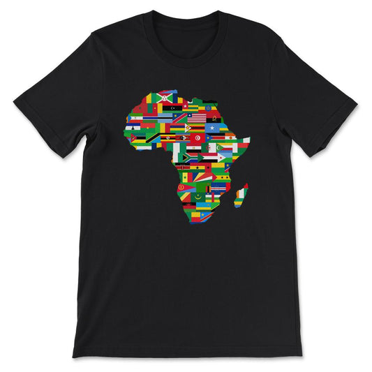 Africa Map - African Countries Flags African Roots Gift Gift Tee - - Black