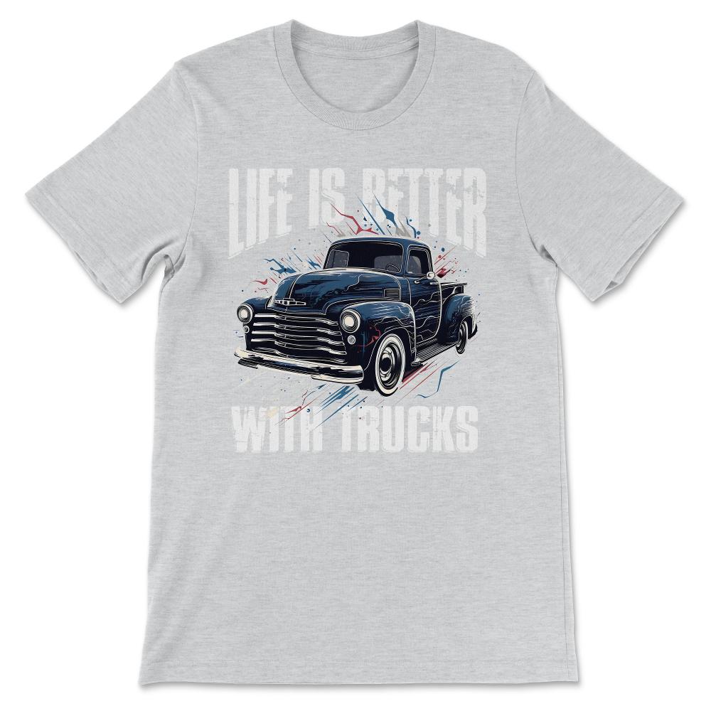 Truck Vintage Old Classic School American Pickup Retro Farm Gift Tee - Ash