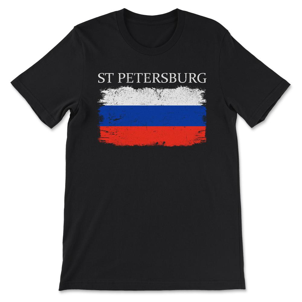 St Petersburg Russia Flag Russian Tourist St Petersburg Tourist Gift - Black