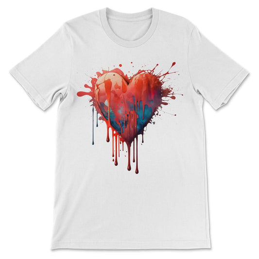 Done - Melting Heart Bleeding Love Valentine Broken Shaped Bloody - White