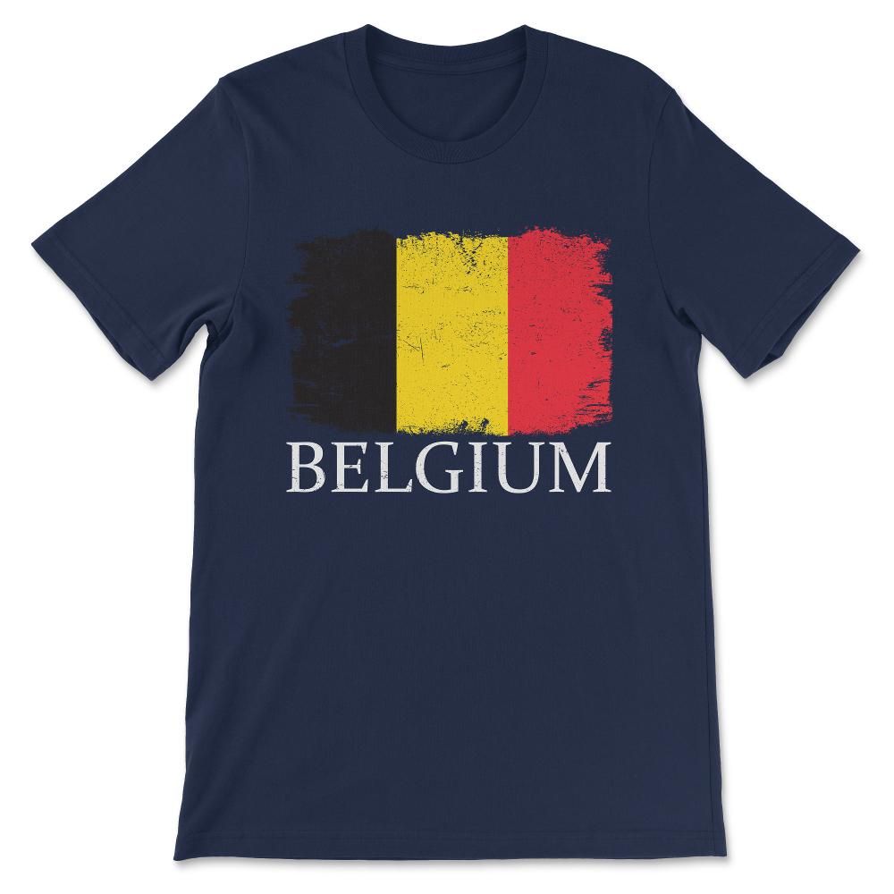 Belgium Country Flag Belgium Tourist Belgium Country Team Gift Tee - - Navy