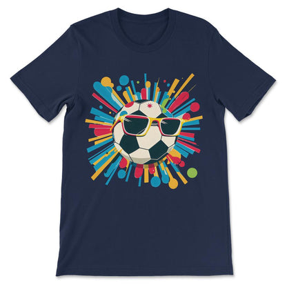 Soccer Ball Player Football Athlete Toddler Boy Girl Mom Dad Gift Tee - Navy