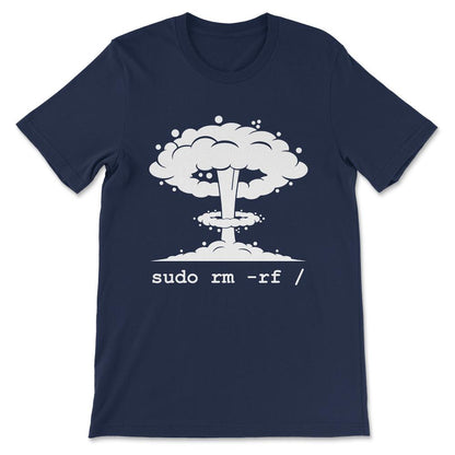 Linux - Funny Linux Command Sudo RM RF for Men Women Linux Gift Tee - - Navy