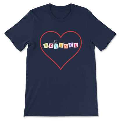 I Love Science Atom Science Boy Science Girl Science Teacher Gift Tee - Navy