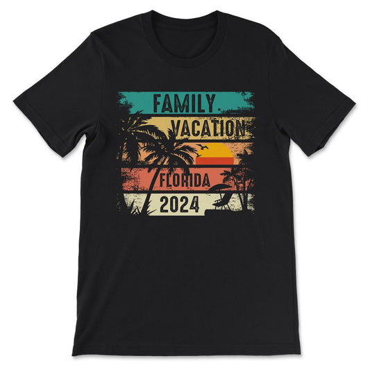 Family Vacation Florida 2024 Beach Summer Tourist Holiday Gift Tee - - Black