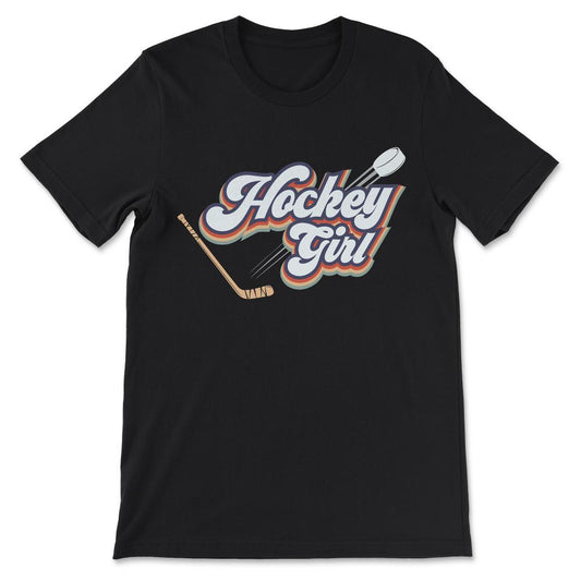 Ice Hockey Girl Ice Hockey Woman Ice Hockey Player Team Gift Tee - - Black