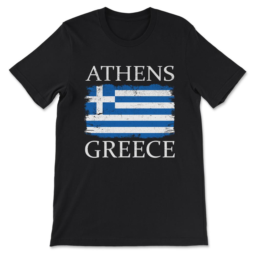 Athens Greece Flag Greece Tourist Capital Greece Athens Tourist Gift - Black