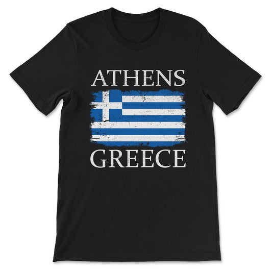 Athens Greece Flag Greece Tourist Capital Greece Athens Tourist Gift - Black