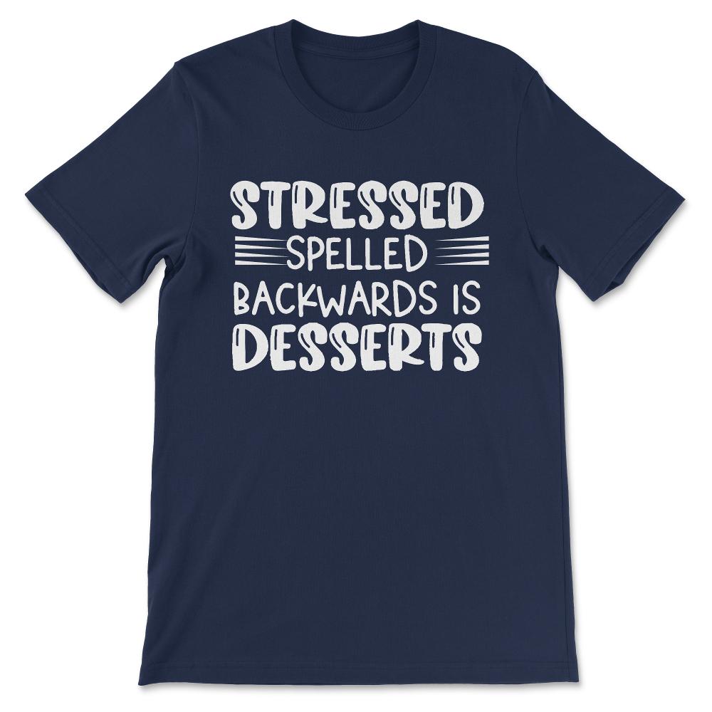 stressed white Gift Tee - Unisex T-Shirt - Navy