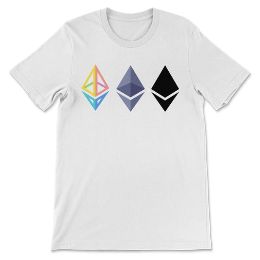 Ethereum Logo ETH Coin Crypto Bitcoin Trader Miner Gift Gift Tee - - White