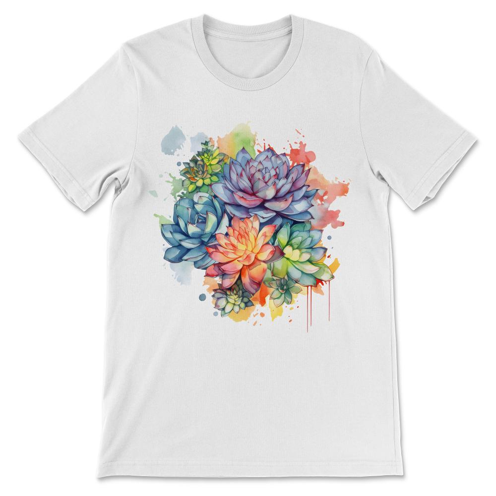 Cactus Flower Succulent Lover Floral Blooming Cute Gardening Gift Tee - White