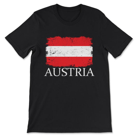 Austria Country Flag Austria Country Tourist Austria Team Gift Tee - - Black