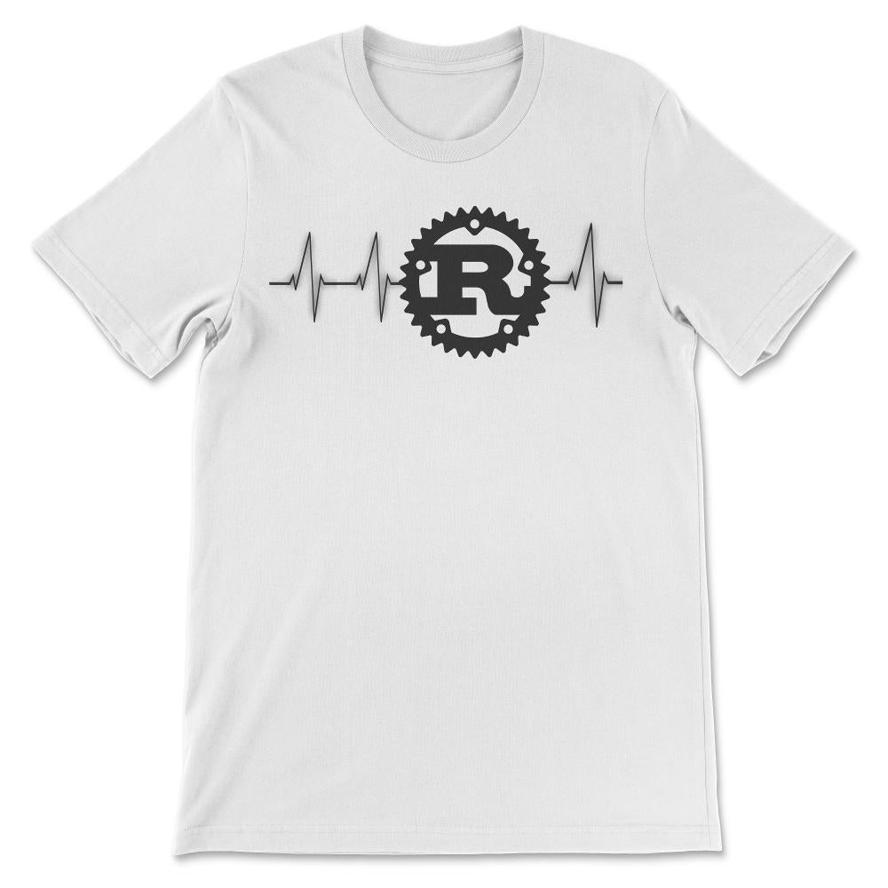 Rust Programming logo heartbeat design design Gift Tee - Unisex - White