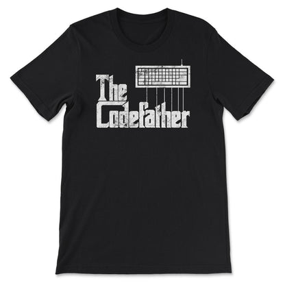 Funny programmer design The Codefather graphic vintage Gift Tee - - Black