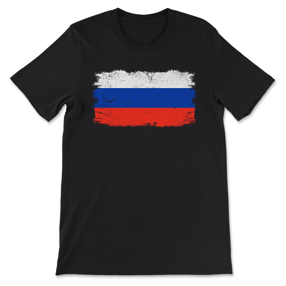Russia Country Flag Russia Tourist Russia Team Flag Gift Tee - Unisex - Black