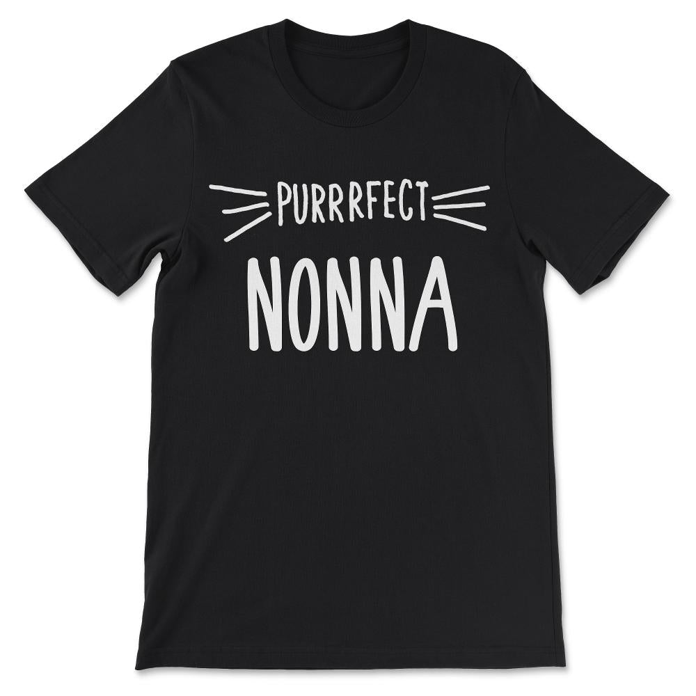 Purrrfect Nonna Cat Lover Perfect Nonna Perfect Grandmother  Gift Tee - Black