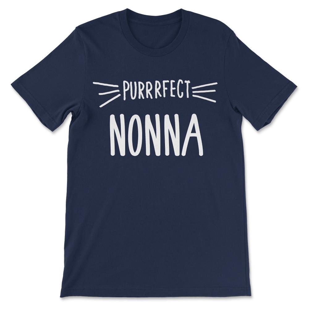 Purrrfect Nonna Cat Lover Perfect Nonna Perfect Grandmother  Gift Tee - Navy