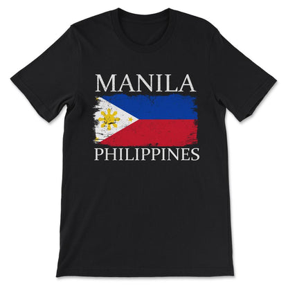 Manila Philippines Visitor Manila Tourist Philippines Flag Gift Tee - - Black