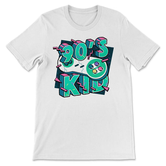 Mens 90s Kid 90s Men Design for Vintage Retro Gamers design Gift Tee - White