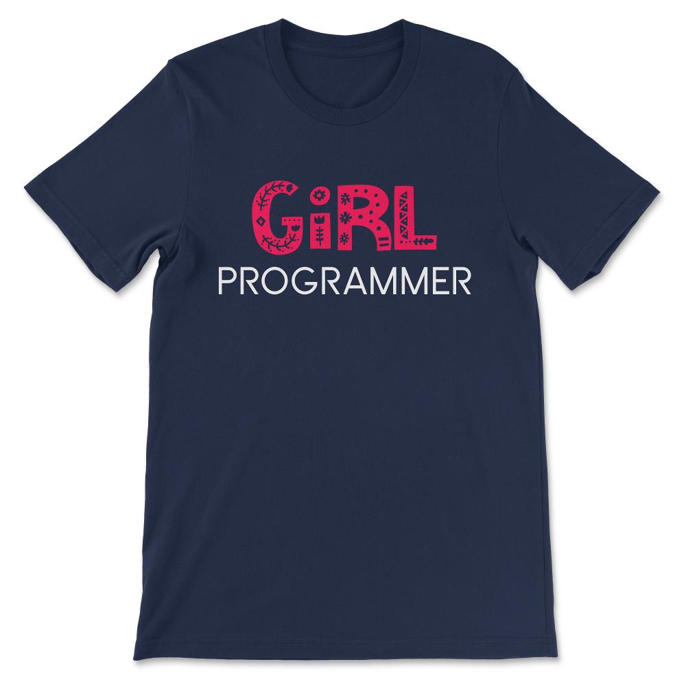 Girl Programmer - Women Programming - Code Like a Girl Gift Tee - - Navy