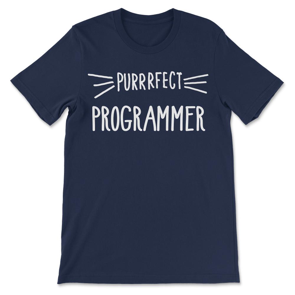 Programmer Gift Cute Perfect Programmer Cat Lover graphic Gift Tee - - Navy