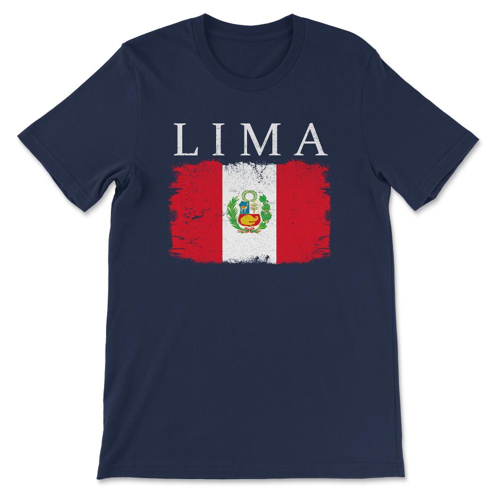 Lima Peru Flag Peru Tourist Capital Peru Lima Tourist Gift Tee - - Navy