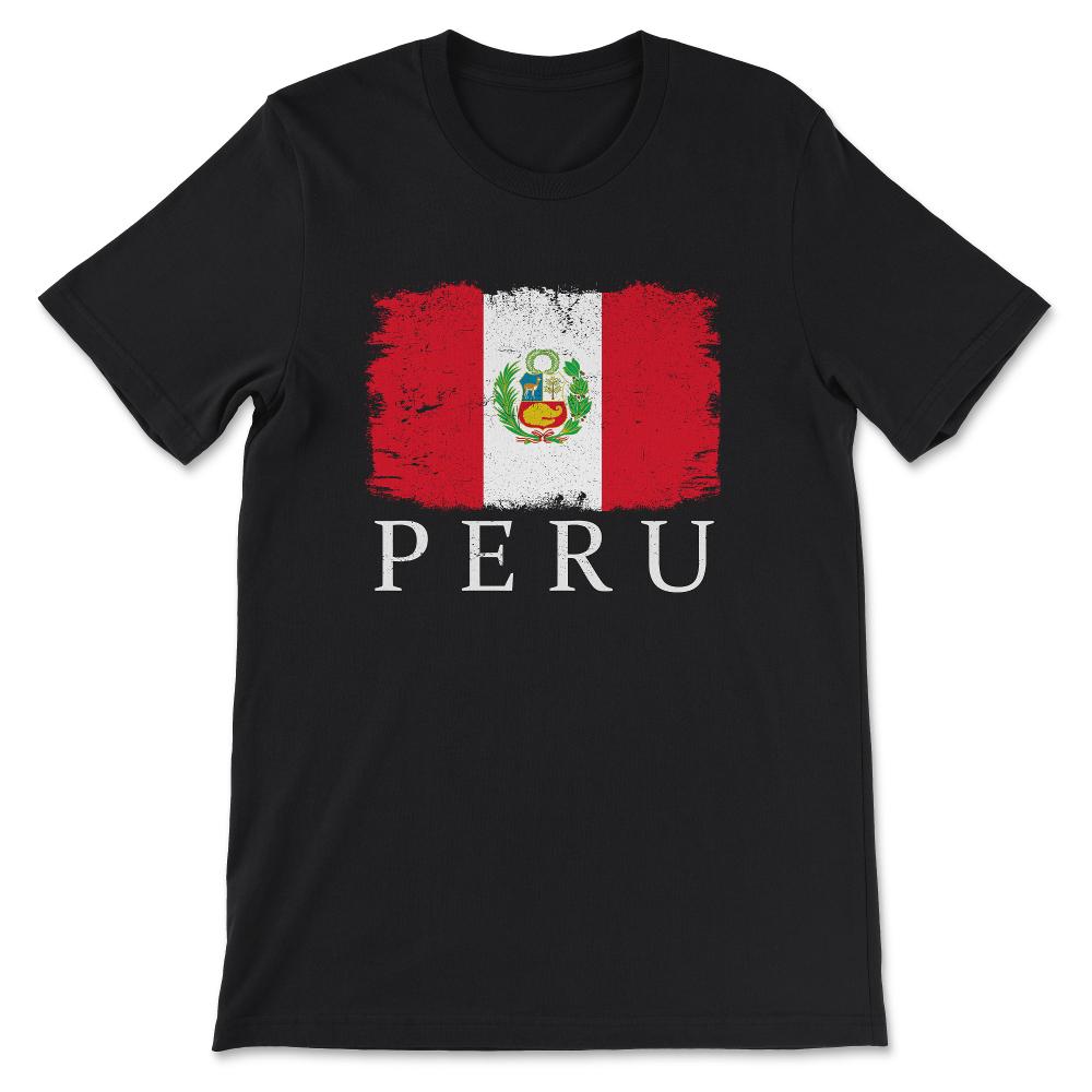 Peru Country Flag Peru Country Tourist Peru Country Team Gift Tee - - Black