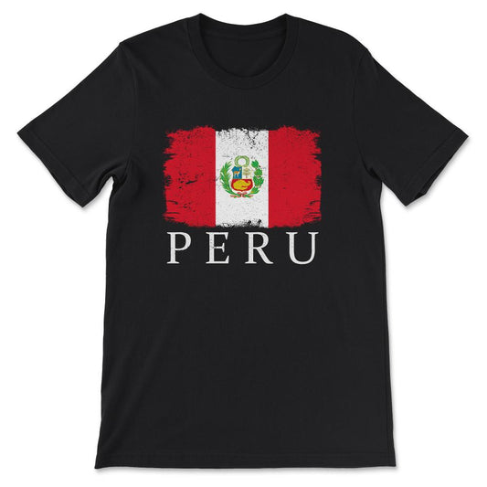 Peru Country Flag Peru Country Tourist Peru Country Team Gift Tee - - Black