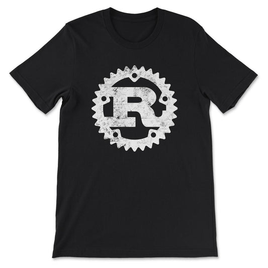 Rust Programming logo print distressed Gift Tee - Unisex T-Shirt - Black