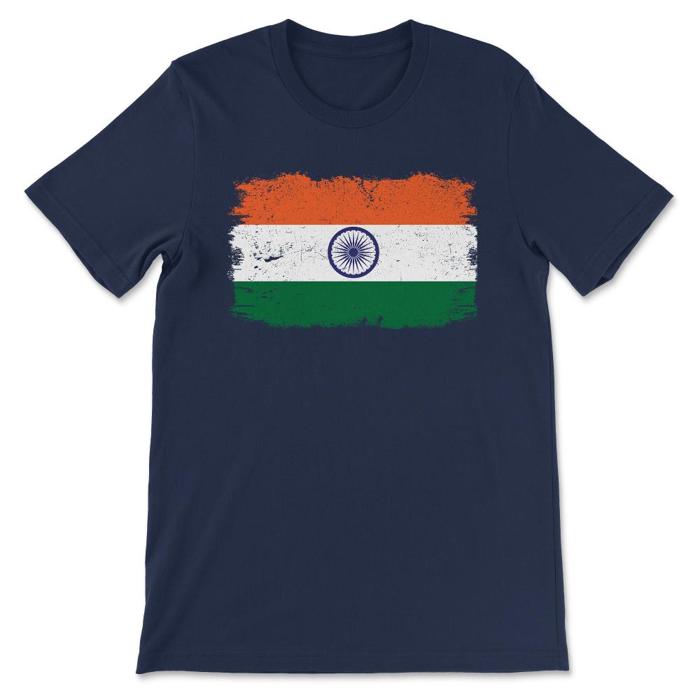 India Flag Indian Flag India Tourist India Team India Sports Gift Tee - Navy