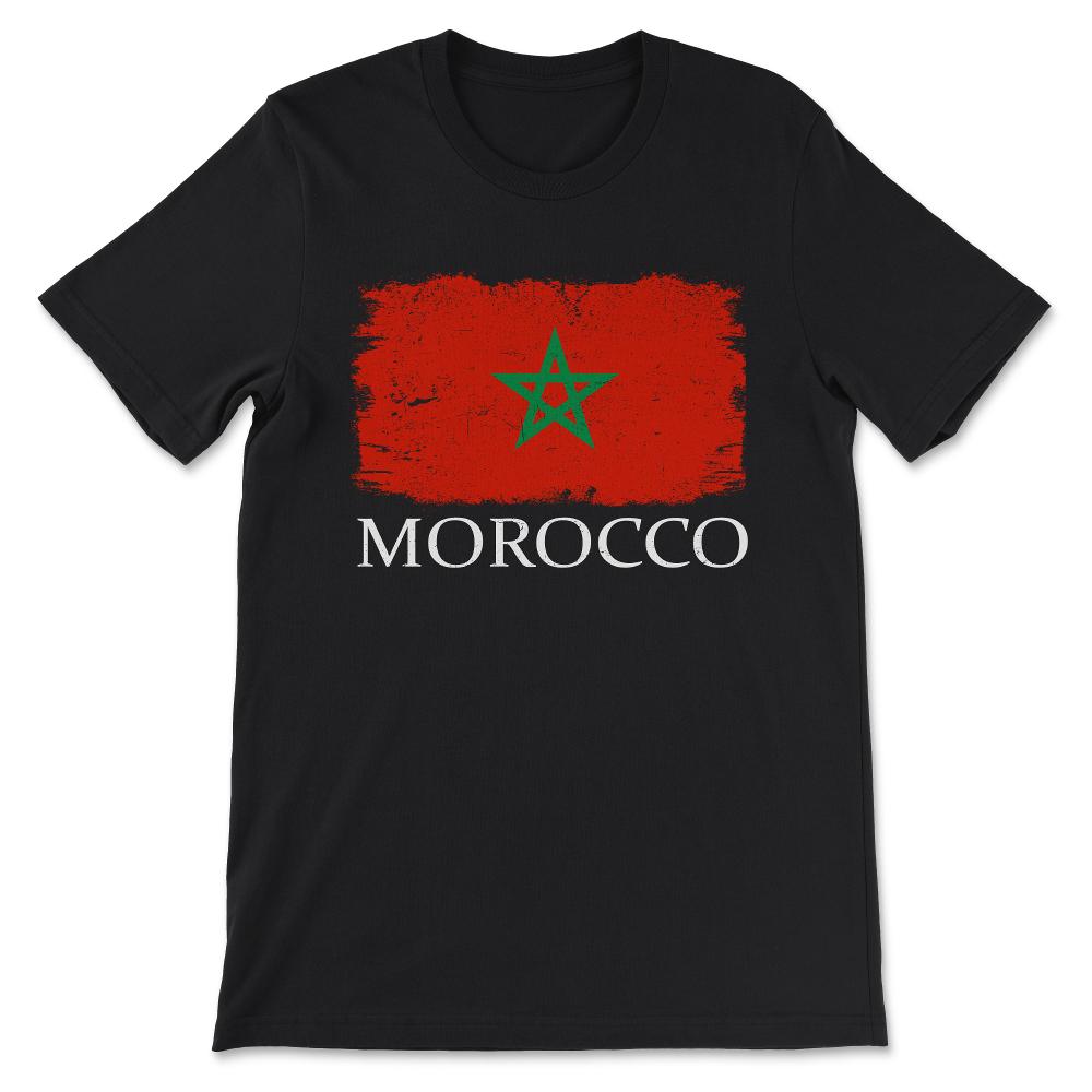 Morocco Country Flag Morocco Country Tourist Morocco Team Gift Tee - - Black