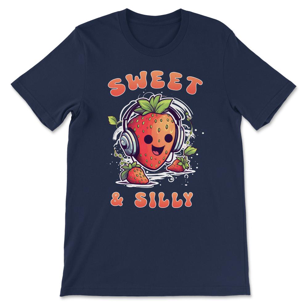 Sweet Strawberry Cute Funny Silly Strawberries Festival Love Gift Tee - Navy