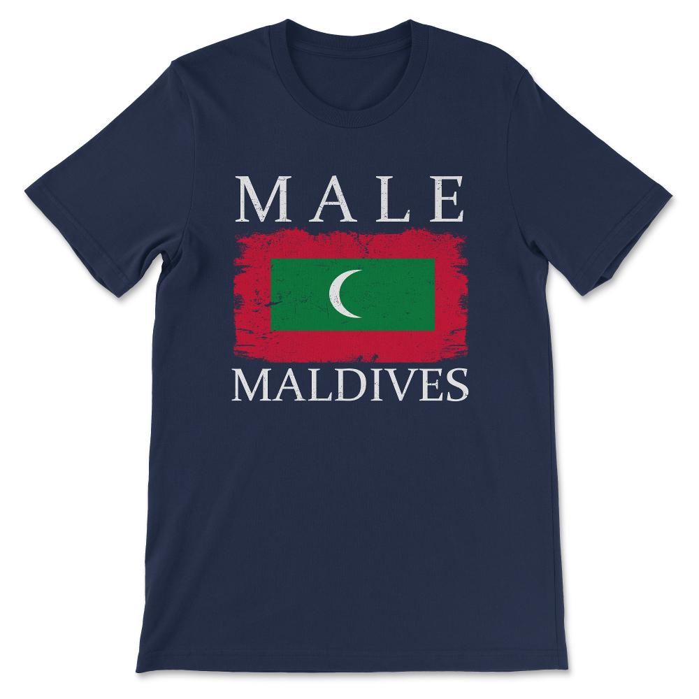 Male Maldives Flag Maldives Tourist Capital Maldives Gift Tee - - Navy