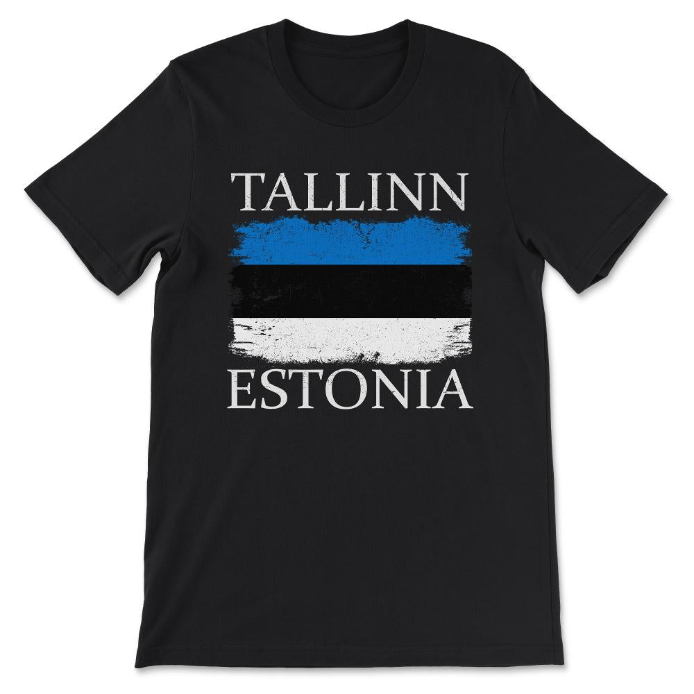 Tallinn Estonia Flag Estonia Tourist Capital Estonia Gift Tee - - Black