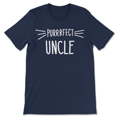 Mens Uncle Gift Cute Perfect Uncle Cat Lover product Gift Tee - - Navy